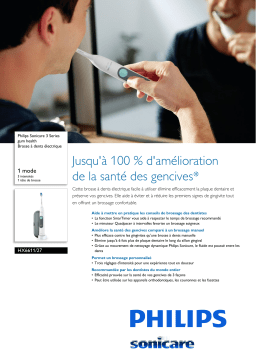 Sonicare HX6611/27 Sonicare 3 Series gum health Brosse à dents électrique Manuel utilisateur