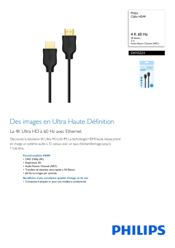 Philips SWV5531/40 Câble HDMI Manuel utilisateur