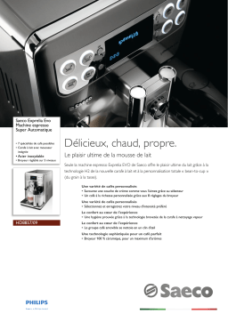 Saeco HD8857/09 Saeco Exprelia Evo Machine espresso Super Automatique Manuel utilisateur