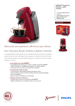 SENSEO® HD6555/81 SENSEO® Original XL Machine à café à dosettes Manuel utilisateur