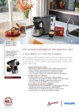 SENSEO® HD6591/21 SENSEO® Switch Machine à café à dosettes et filtre Manuel utilisateur