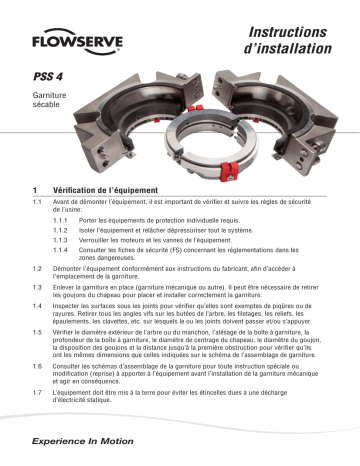 Flowserve PSS 4 Semi-Cartridge Split Seal Manuel utilisateur | Fixfr