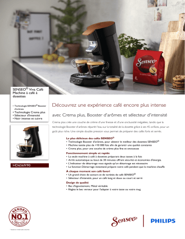 SENSEO® HD6569/90 SENSEO® Viva Café Machine à café à dosettes Manuel utilisateur | Fixfr