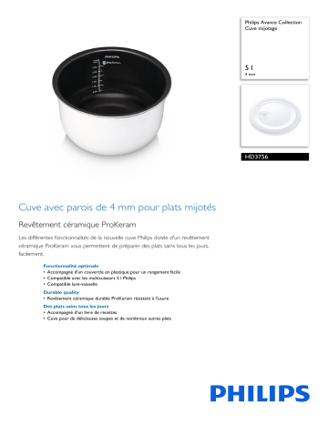 Philips HD3756/77 Avance Collection Cuve mijotage Manuel utilisateur | Fixfr