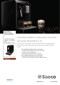 Saeco HD8661/01 Saeco Minuto Machine espresso Super Automatique Manuel utilisateur