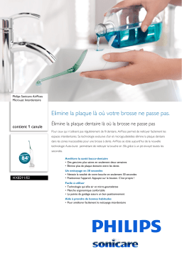 Sonicare HX8211/02 Sonicare AirFloss Micro-jet Interdentaire Manuel utilisateur