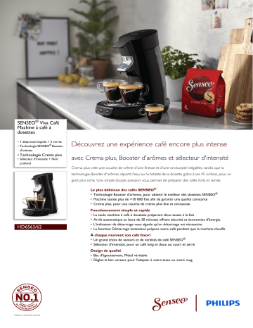 SENSEO® HD6563/62 SENSEO® Viva Café Machine à café à dosettes Manuel utilisateur | Fixfr