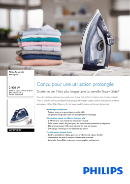 Philips GC2994/27 PowerLife Fer vapeur Manuel utilisateur