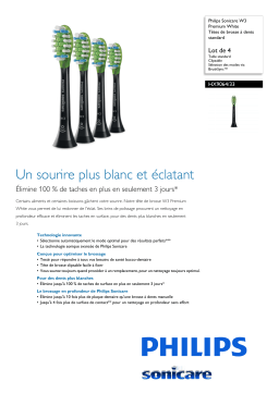 Sonicare HX9064/33 Sonicare W3 Premium White Têtes de brosse à dents standard Manuel utilisateur