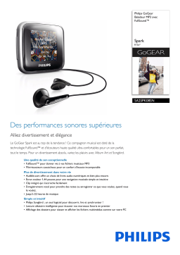 Philips SA2SPK08SN/02 GoGear Baladeur MP3 Manuel utilisateur