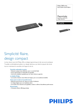 Philips SPT6207B/00 2000 series Duo clavier-souris filaire Manuel utilisateur
