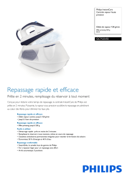 Philips GC7525/02 InstantCare Centrale vapeur haute pression Manuel utilisateur