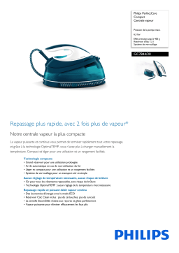 Philips GC7844/20 PerfectCare Compact Centrale vapeur Manuel utilisateur