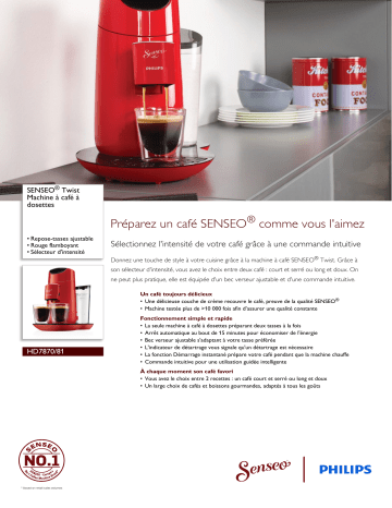 SENSEO® HD7870/81 SENSEO® Twist Machine à café à dosettes Manuel utilisateur | Fixfr