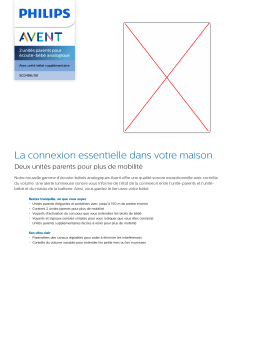 Avent SCD486/00 Avent 2 unités parents pour écoute-bébé analogique Manuel utilisateur