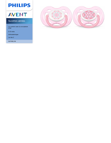 Avent SCF180/26 Avent Sucettes aérées Manuel utilisateur | Fixfr