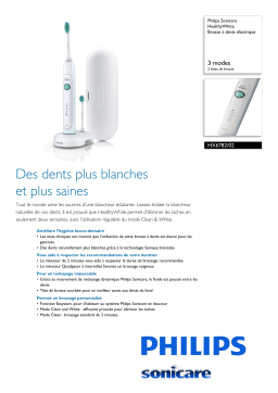 Sonicare HX6782/02 Sonicare HealthyWhite Brosse à dents électrique Manuel utilisateur