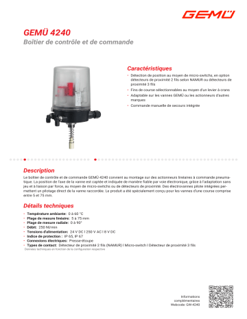 Gemu 4240 Combi switchbox Fiche technique | Fixfr