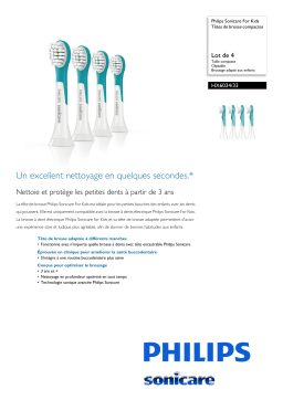 Sonicare HX6034/33 Sonicare For Kids Têtes de brosse compactes Manuel utilisateur