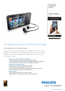 Philips SA3CNT08K/02 GoGEAR Mini tablette sous Android™ Manuel utilisateur