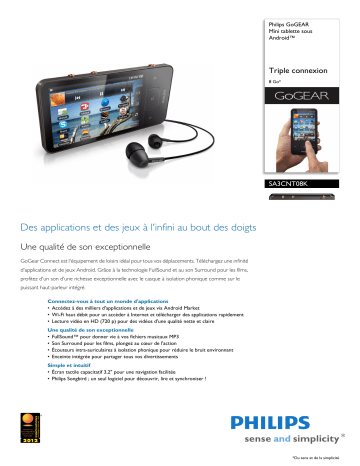 Philips SA3CNT08K/02 GoGEAR Mini tablette sous Android™ Manuel utilisateur | Fixfr