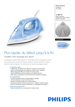 Philips GC2676/20 EasySpeed Advanced Fer vapeur Manuel utilisateur