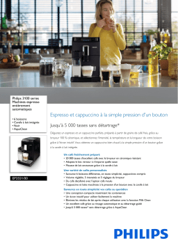 Philips EP3551/00 3100 series Machines espresso entièrement automatiques Manuel utilisateur