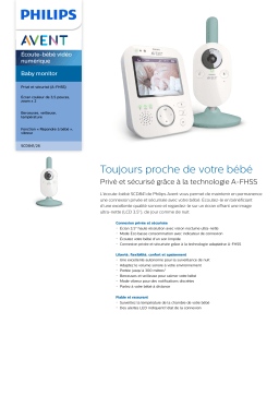 Avent SCD841/26 Avent Baby monitor Écoute-bébé vidéo numérique Manuel utilisateur