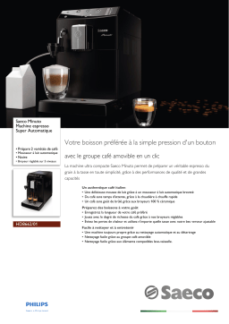 Saeco HD8662/01 Saeco Minuto Machine espresso Super Automatique Manuel utilisateur