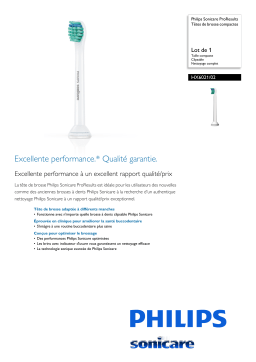 Sonicare HX6021/02 Sonicare ProResults Têtes de brosse compactes Manuel utilisateur