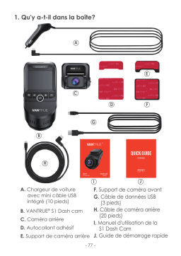 VANTRUE S1 4K Double 1080P Caméra Embarquée Manuel utilisateur