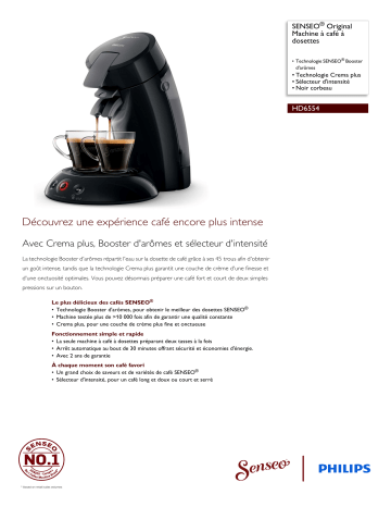 SENSEO® HD6554/61R1 SENSEO® Original Machine à café à dosettes Manuel utilisateur | Fixfr