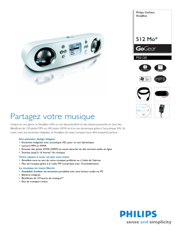 Philips PSS120/00 GoGear ShoqBox Manuel utilisateur | Fixfr