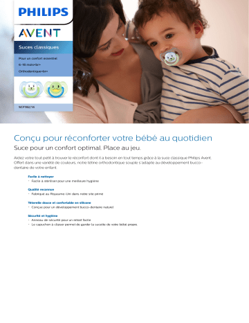 Avent SCF182/14 Avent Suces classiques Manuel utilisateur | Fixfr