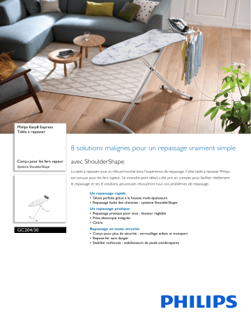 Philips GC204/30 Easy8 Express Table à repasser Manuel utilisateur | Fixfr