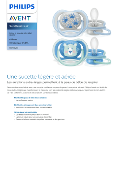 Avent SCF085/03 Avent Sucette ultra air Manuel utilisateur