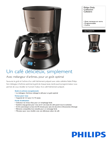 Philips HD7459/71 Daily Collection Cafetière Manuel utilisateur | Fixfr