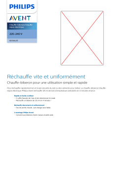 Avent SCF255/57 Avent Chauffe-biberon/Chauffe-repas électrique Manuel utilisateur