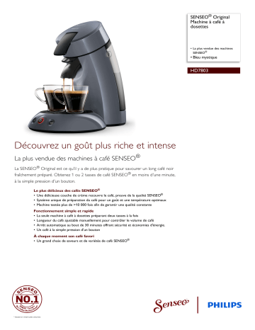 SENSEO® HD7803/51R1 SENSEO® Original Machine à café à dosettes Manuel utilisateur | Fixfr