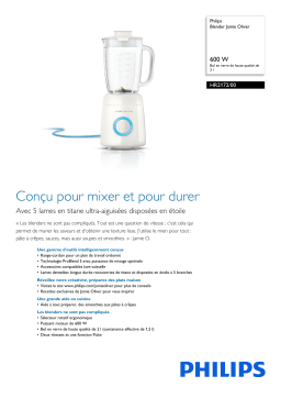 Philips HR2172/00 Blender Jamie Oliver Manuel utilisateur