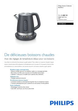 Philips HD9380/20 Avance Collection Bouilloire Manuel utilisateur