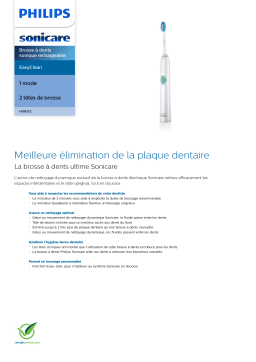 Sonicare HX6512/33 Sonicare EasyClean Brosse à dents sonique rechargeable Manuel utilisateur