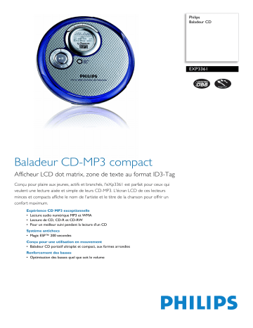 Philips EXP3361/00C Baladeur CD Manuel utilisateur | Fixfr