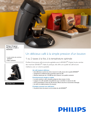 Philips HD7817/61 Original Machine à café à dosettes Manuel utilisateur | Fixfr