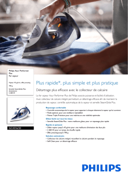 Philips GC4516/20 Azur Performer Plus Fer vapeur Manuel utilisateur