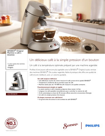 SENSEO® HD7818/59 SENSEO® Original Machine à café à dosettes Manuel utilisateur | Fixfr