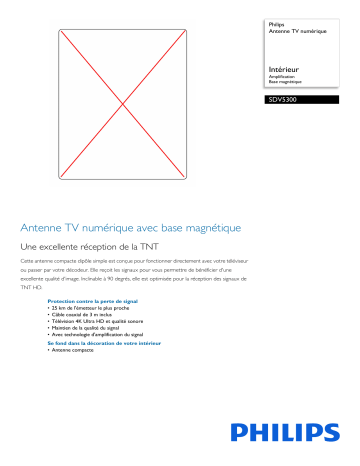 Philips SDV5300/10 Antenne TV numérique Manuel utilisateur | Fixfr