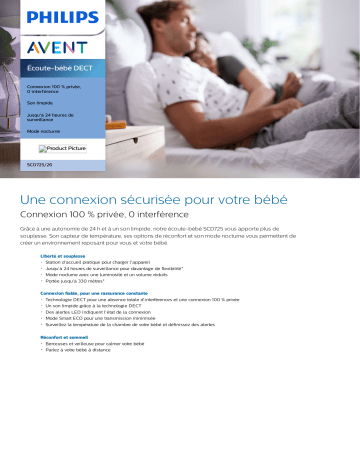 Avent SCD725/26 Avent Écoute-bébé DECT Manuel utilisateur | Fixfr