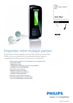 Philips SA4000/02 Baladeur audio à mémoire flash Manuel utilisateur
