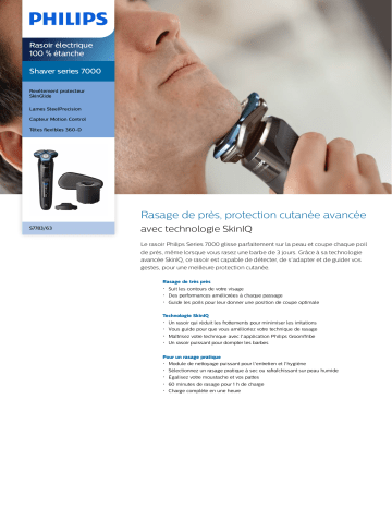 Philips S7783/63 Shaver series 7000 Rasoir électrique 100 % étanche Manuel utilisateur | Fixfr